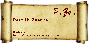 Patrik Zsanna névjegykártya